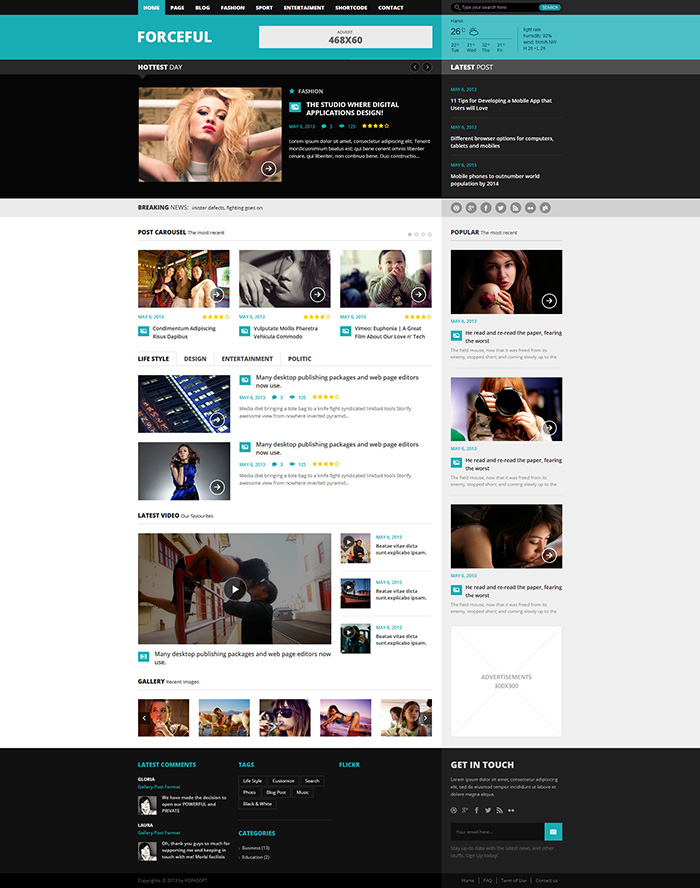 ForceFul - HTML5 Magazine Website Template