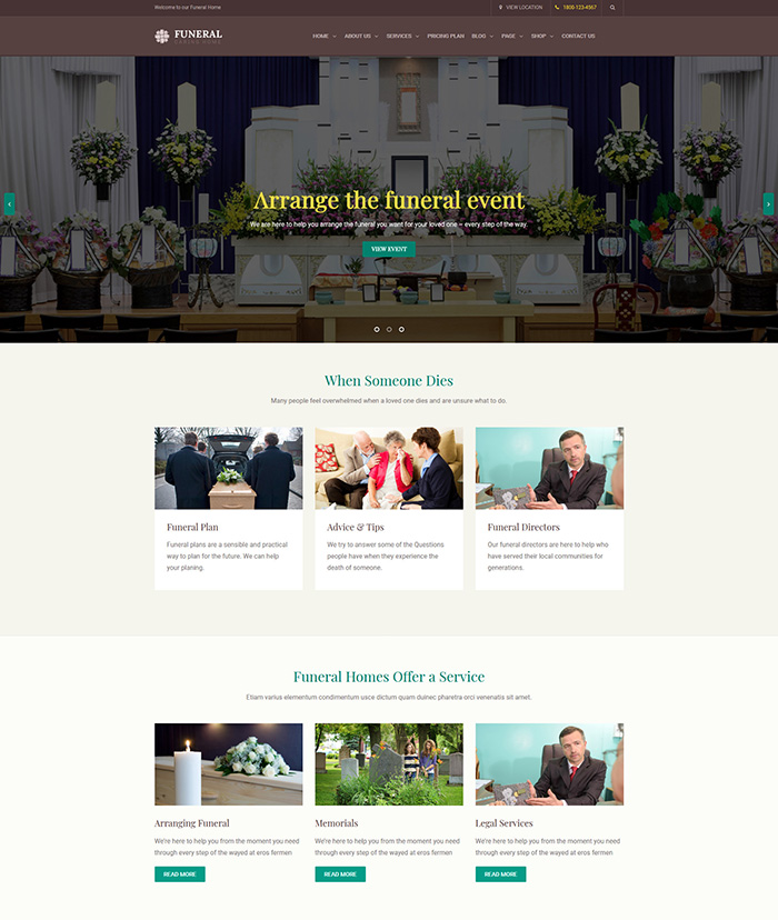 10 Best Obituary & Funeral Home Website Templates ThemesRain