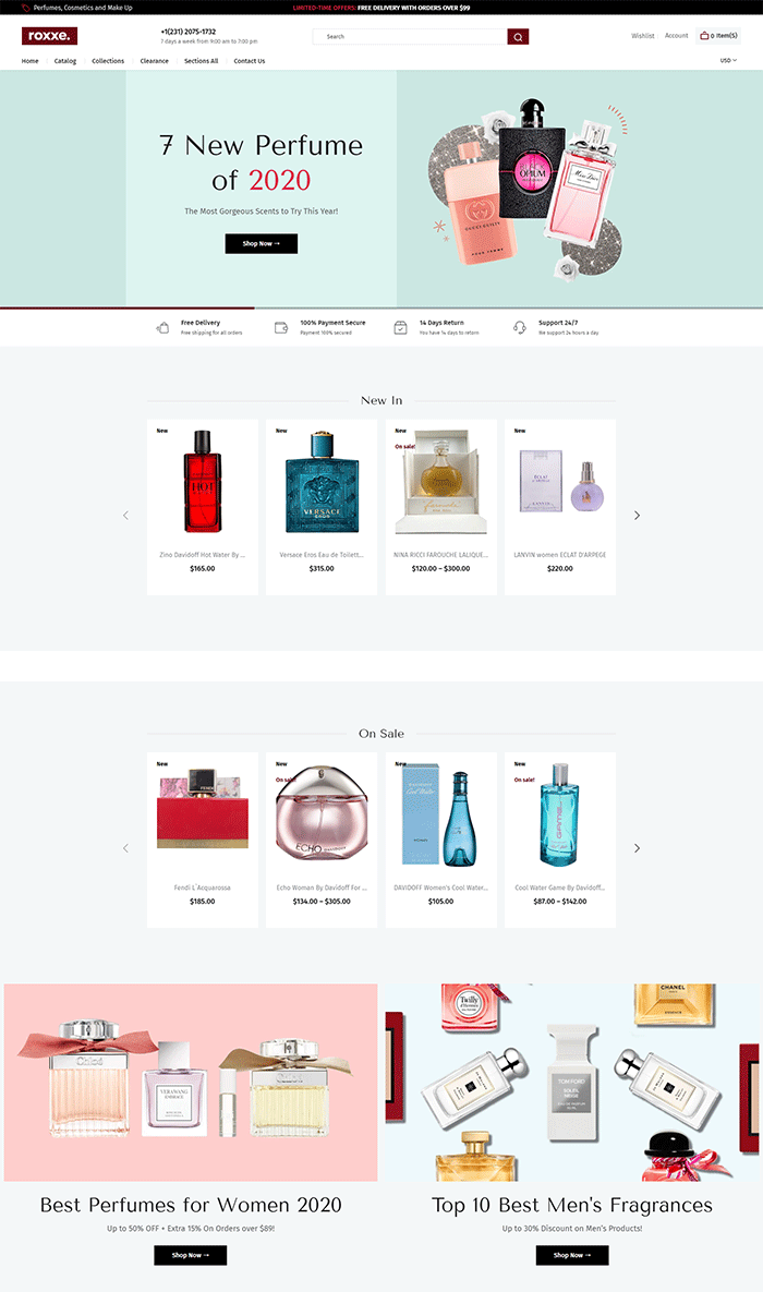 shopify theme for perfume store