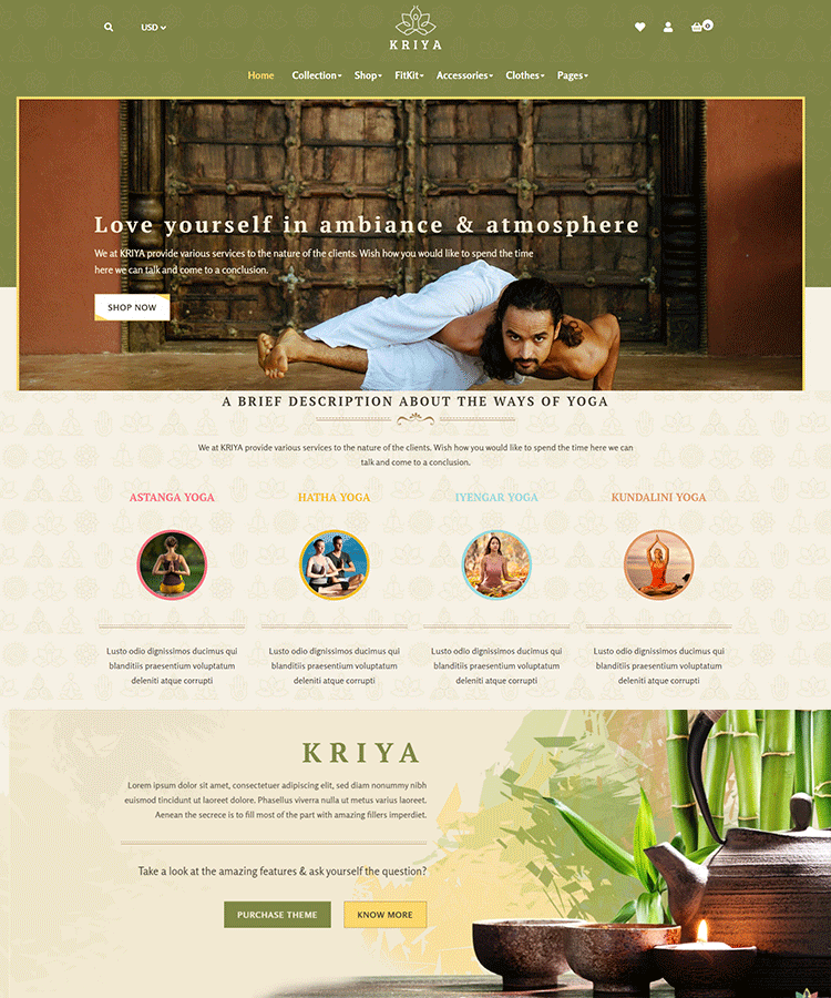 Kriya - yoga shopify theme