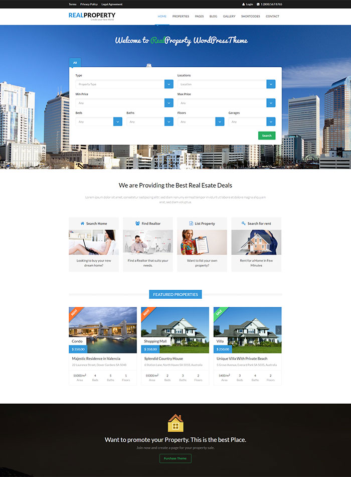 Best WordPress Themes For Real Estate Agency -RealProperty