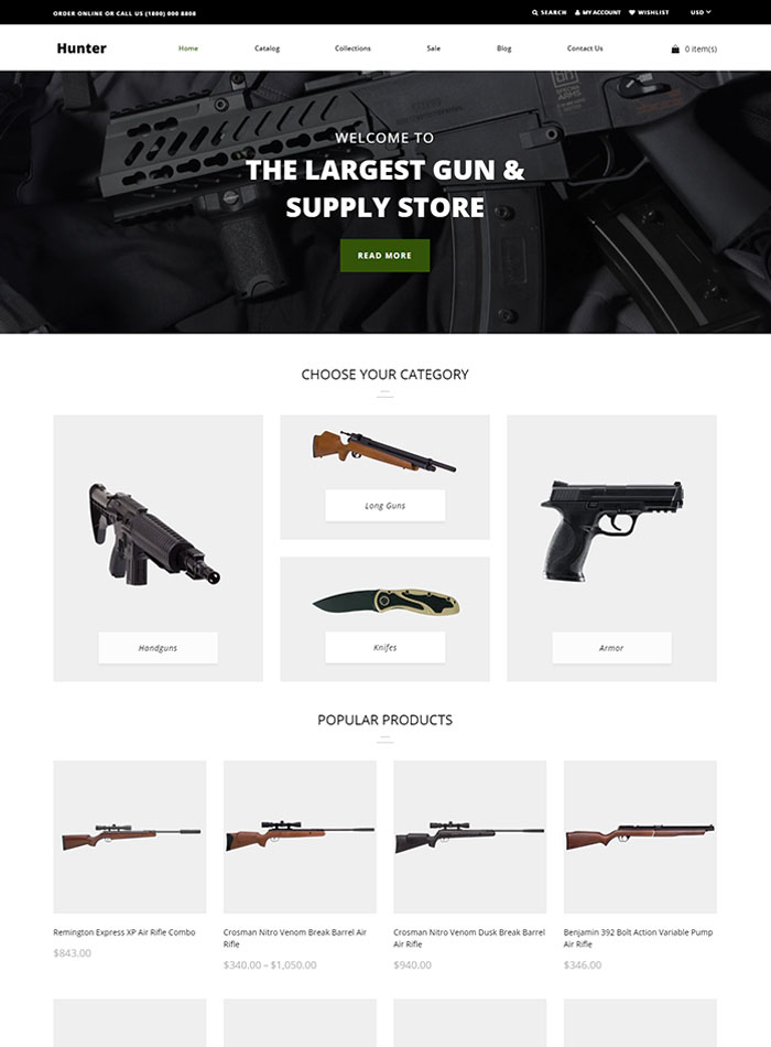 Weapons Store Shopify Theme