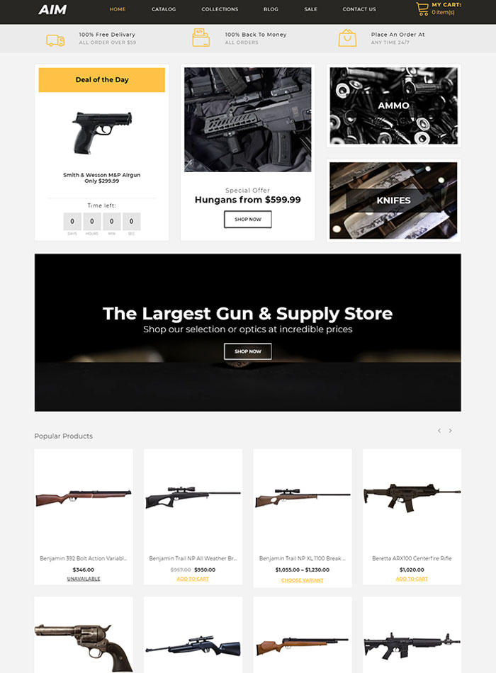 Weapon Website Template 