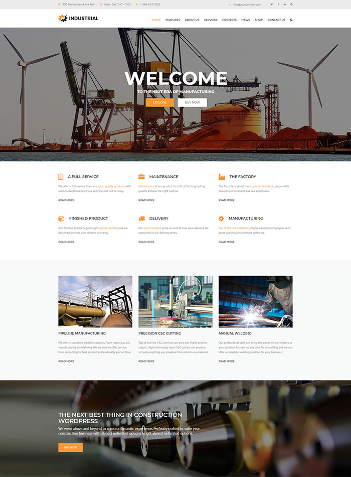 Industrial - Factory WordPress Theme