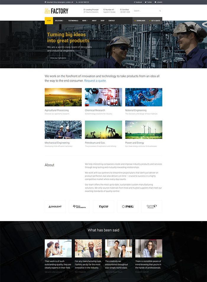 Factory - Business WordPress Theme