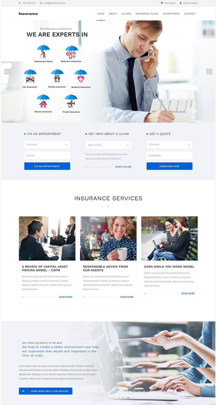 Insurance WordPress theme