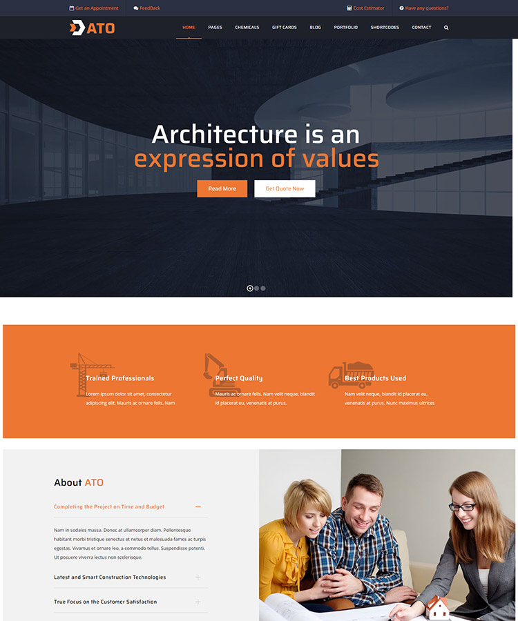  ATO | WordPress Themes for Construction Company