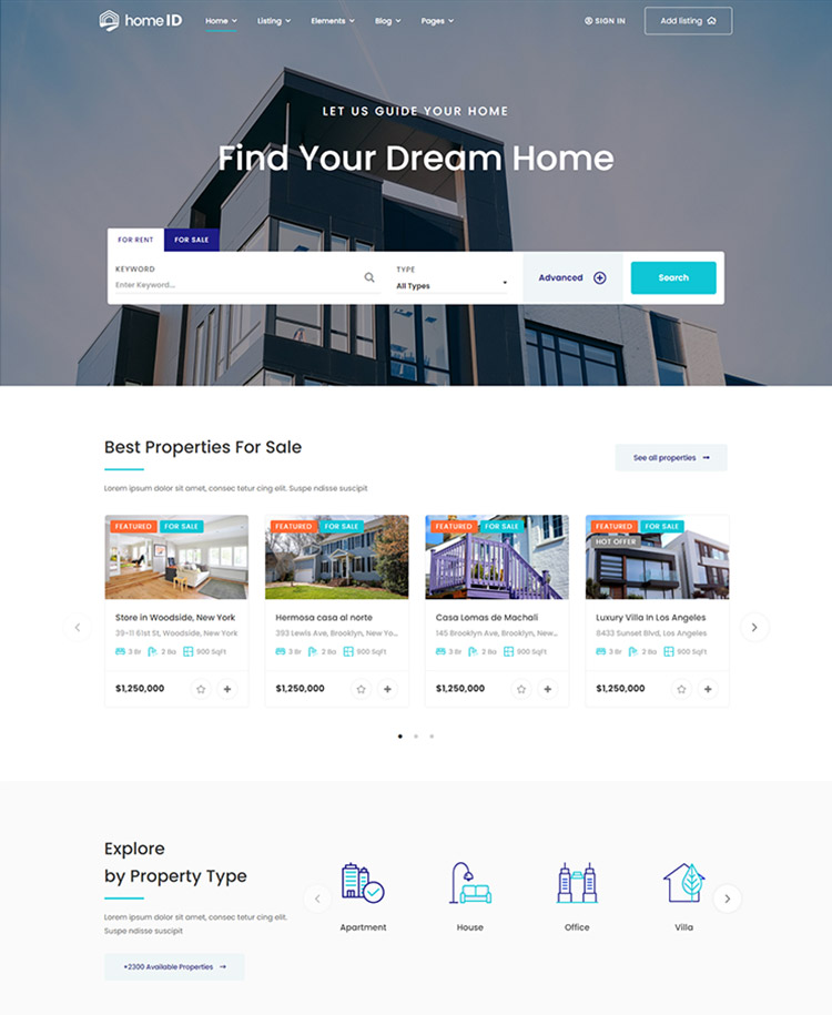 HomeID - Real Estate Wp Theme