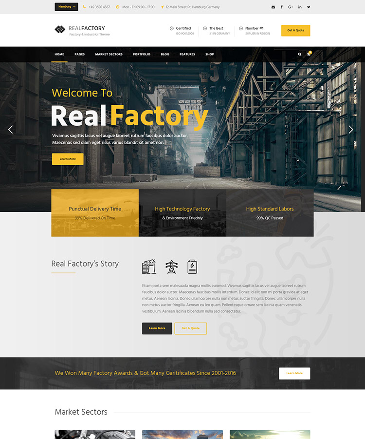 Real Factory | Construction wordpress theme 