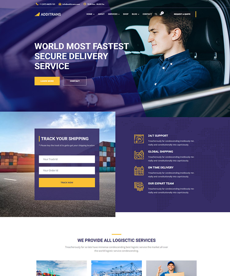 Additrans - Transport and Logistics WordPress Theme