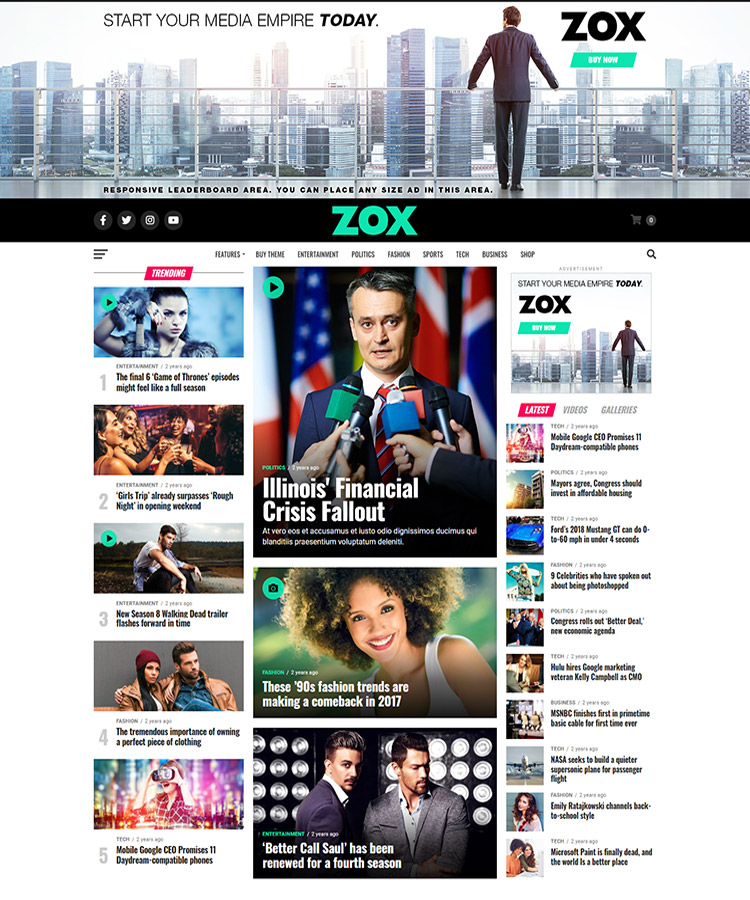 Zox News - Magazine Theme for wordpress