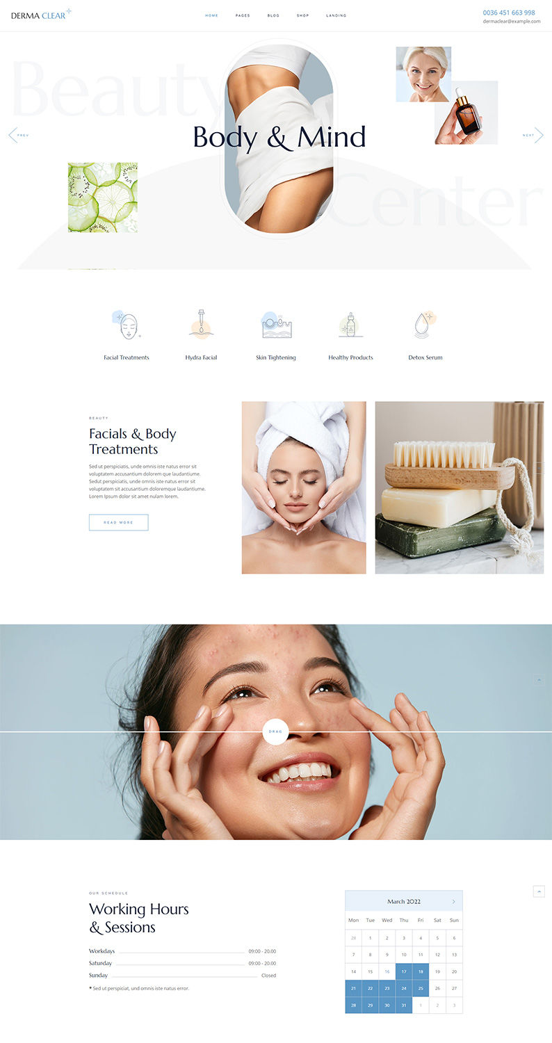 Dermaclear - Beauty store WordPress themes