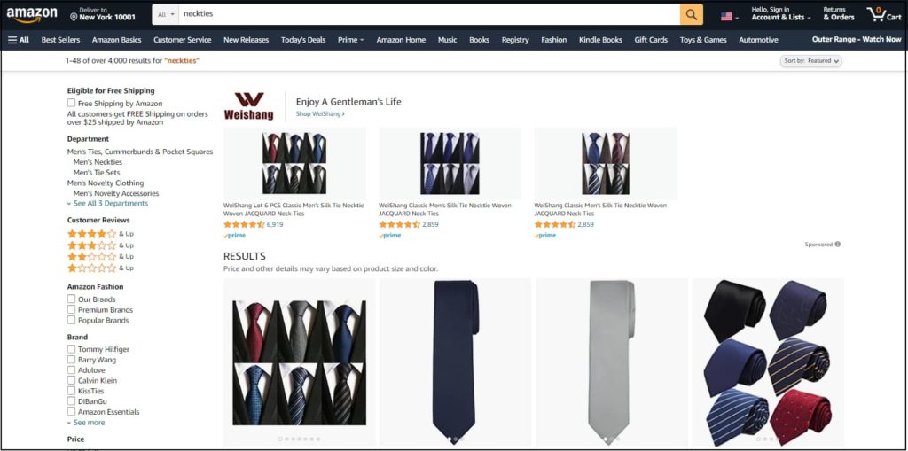 Amazon Search Result For Neckties