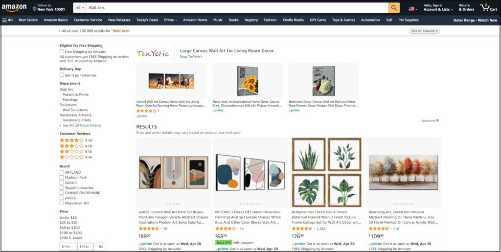 Amazon Search Result For Wall Arts