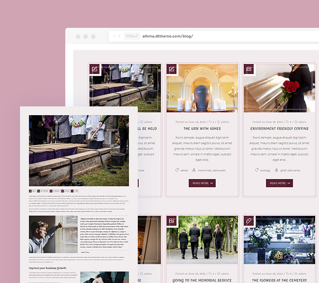 Blog section for Free Funeral WordPress Theme