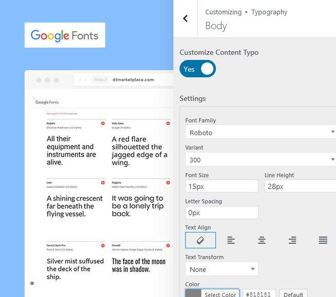 Google fonts matching your custom brand image