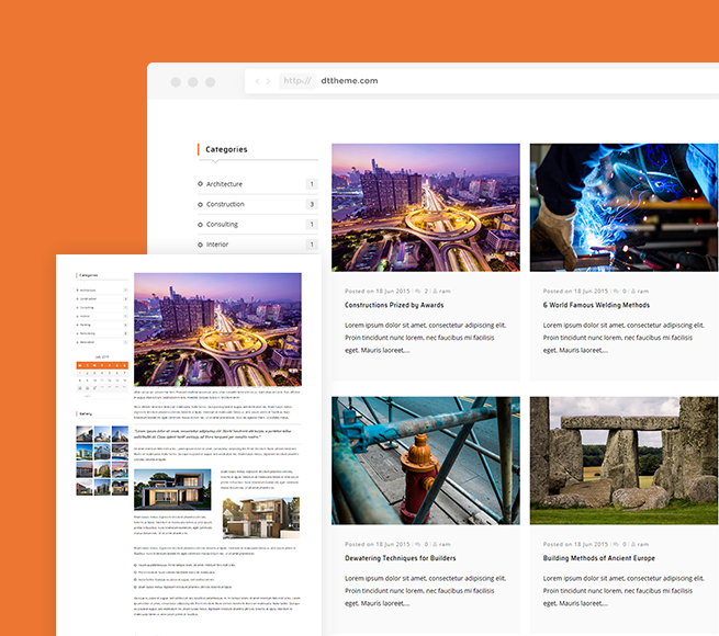 Blog section for your WordPress Construction Theme Free