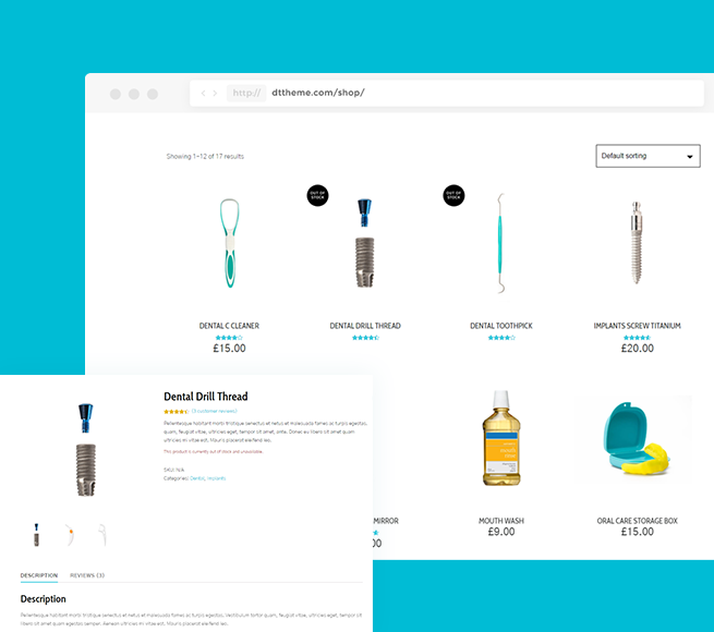WooCommerce integration for Dentist WordPress Theme Free
