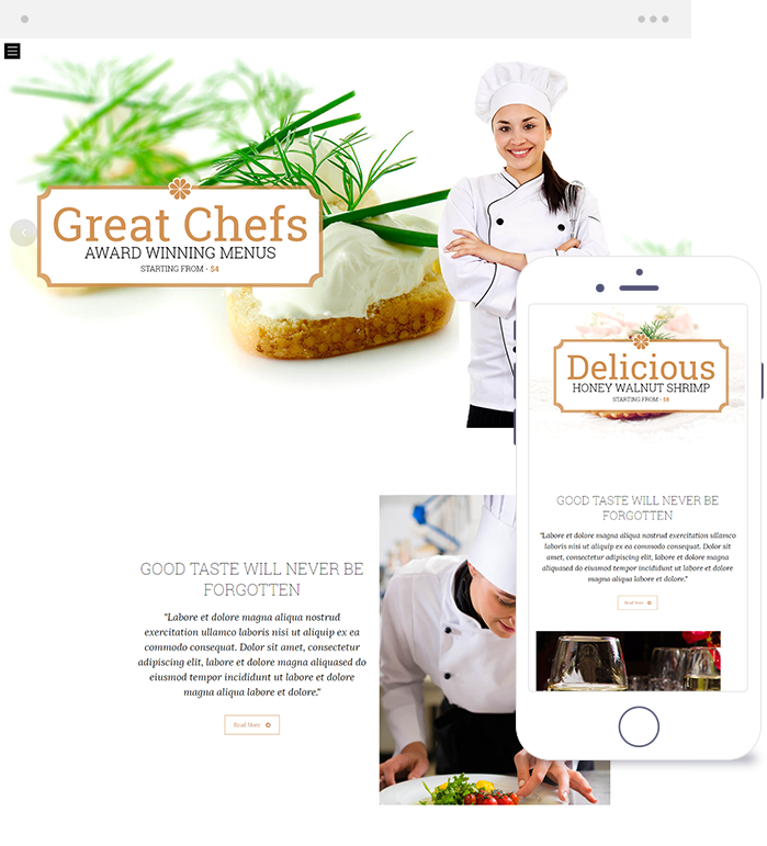Chefs Integration page in Restaurant WordPress Theme free