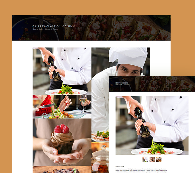Gallery section of Restaurant WordPress Theme