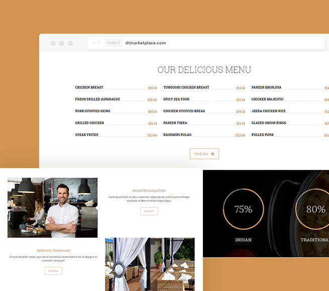Menu integration for your restaurant website