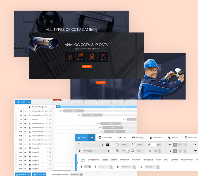 Banners and sliders to engage visitors