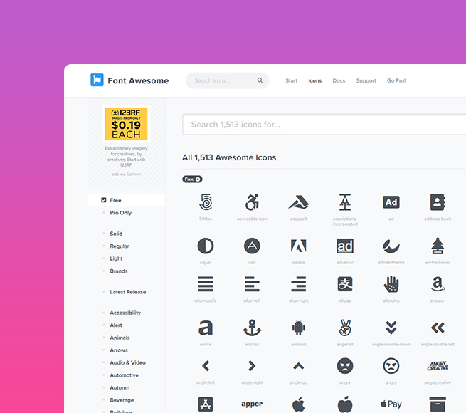 icons for wordpress themes