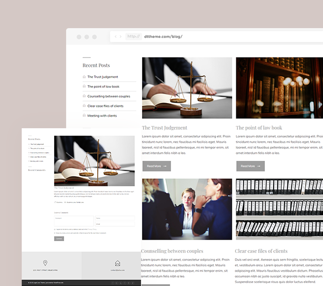 Blog section for Law Firm WordPress Theme