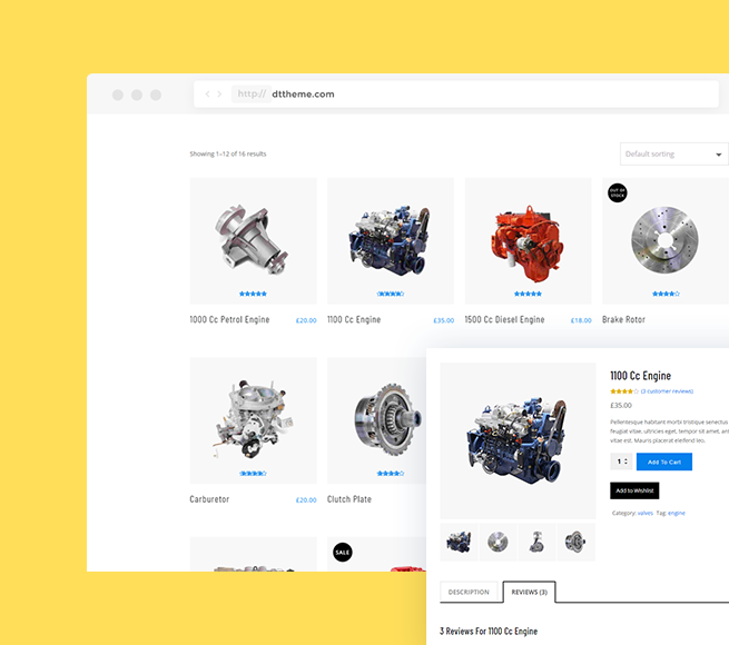 WooCommerce integration in Car Repair Services & Auto Mechanic WordPress Theme Free Download
