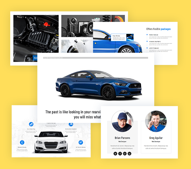 Engaging graphics in Car Mechanic WordPress Theme