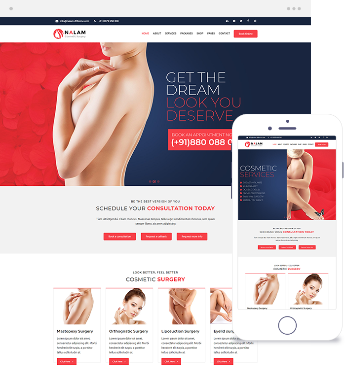The most responsive Cosmetic Surgery WordPress Theme