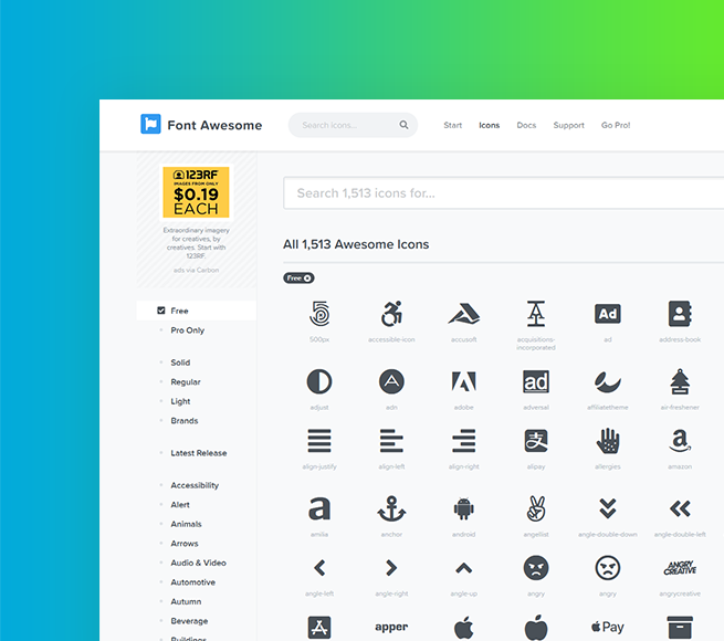 Icons to customize your website
