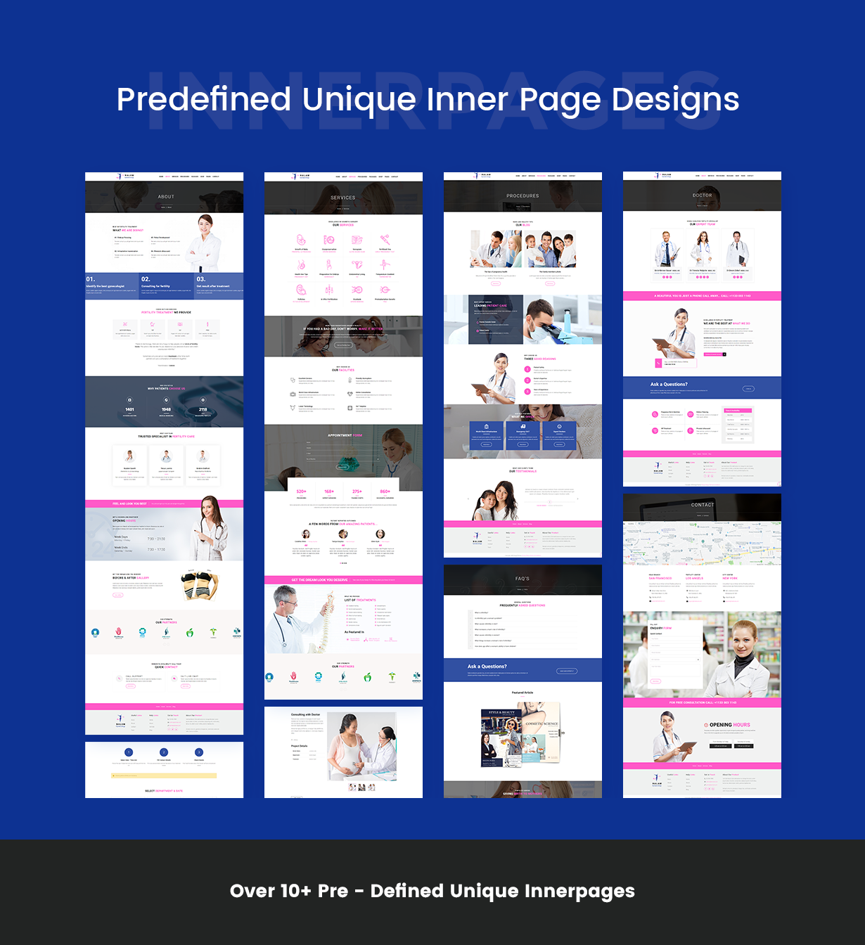 10+ pre-made inner pages for regnancy WordPress Theme