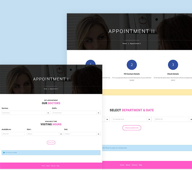 Booking appointment in regnancy WordPress Theme