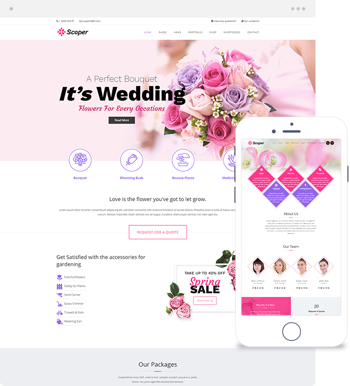 Responsive Flower Shop WordPress Theme