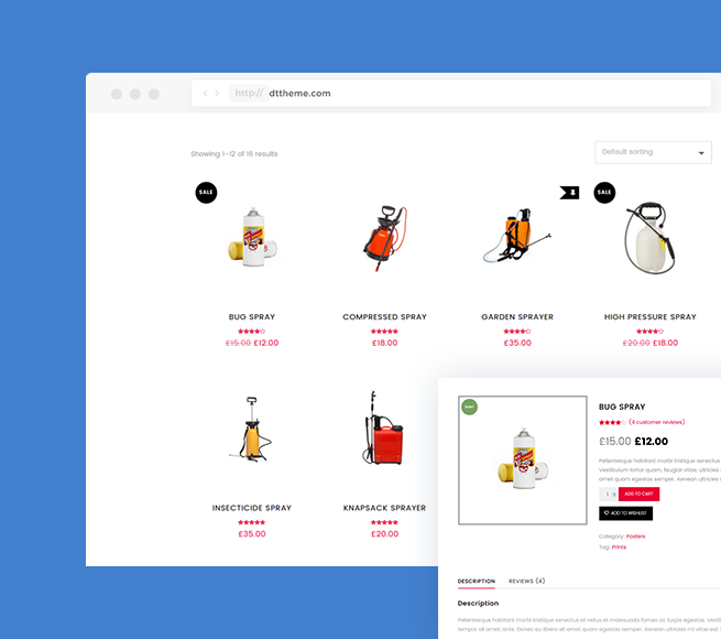 WooCommerce integration to sell products with Free Pest Control WordPress Theme