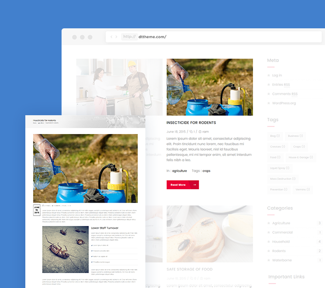 Blog section for Free Pest Control WordPress Theme